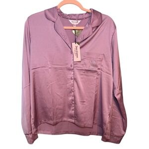 NWT Juicy Couture Sleep Shirt Pajama Top Rhinestone Logo‎ Sleepwear Loungewear M